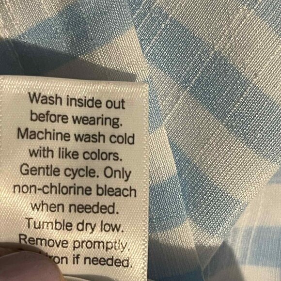 LC LAUREN CONRAD WOMEN'S BLUE/WHITE STRIPED LONG SLEEVE SIZE XS RAYON BLEND - Picture 7 of 7